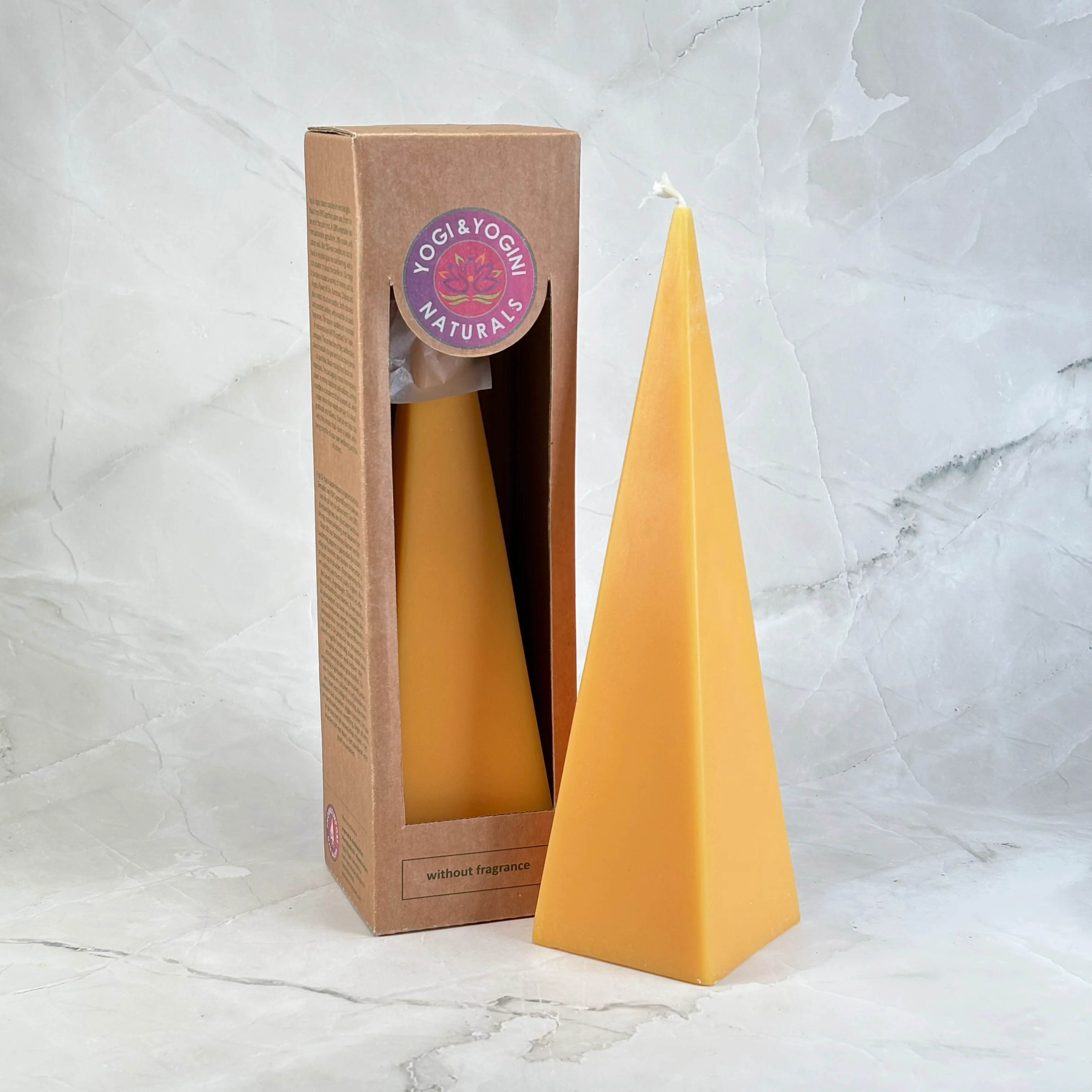 Bougie pyramide jaune - Confiance & succès - Image 4