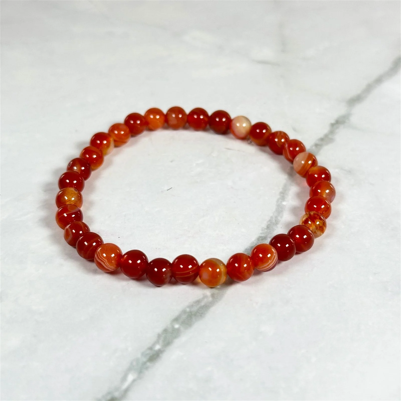 Bracelet Cornaline (6mm) - Image 4