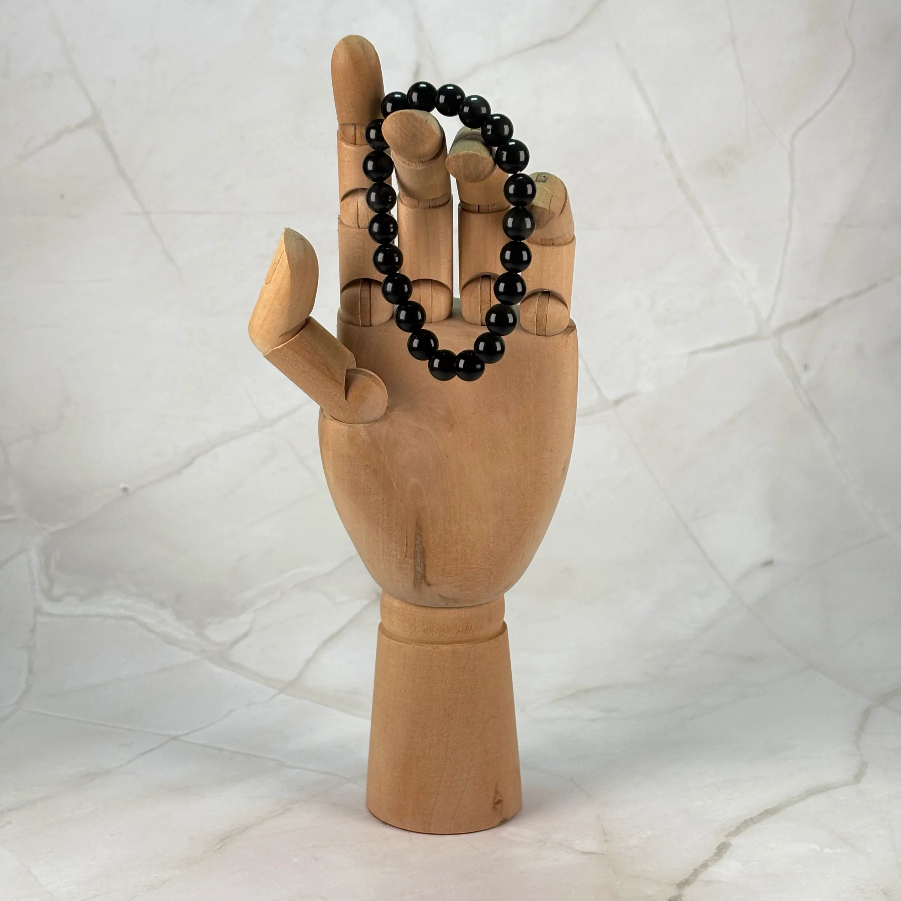 Bracelet Obsidienne Dorée (8mm) - Image 3