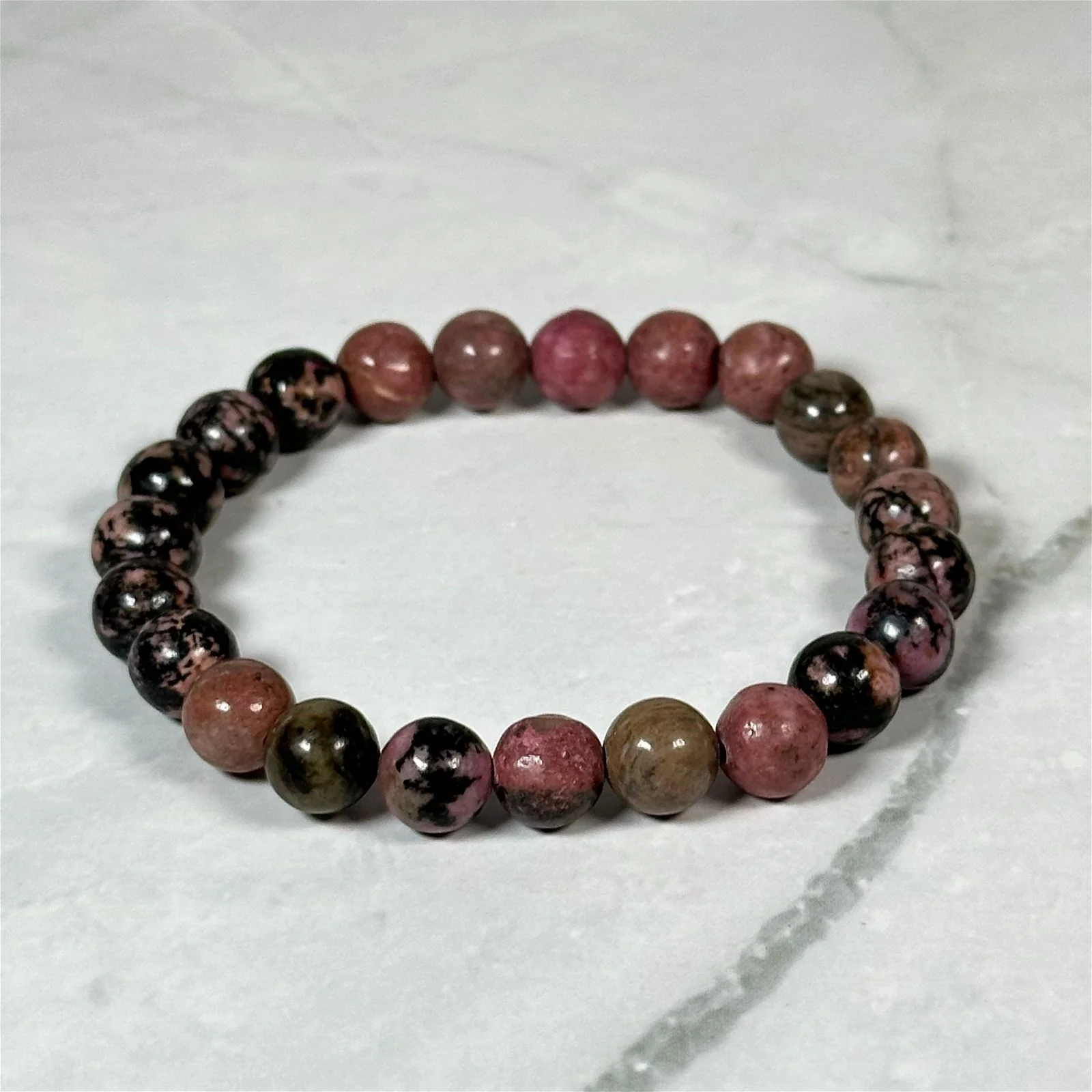 Bracelet Rhodonite veinée (8mm) - Image 4