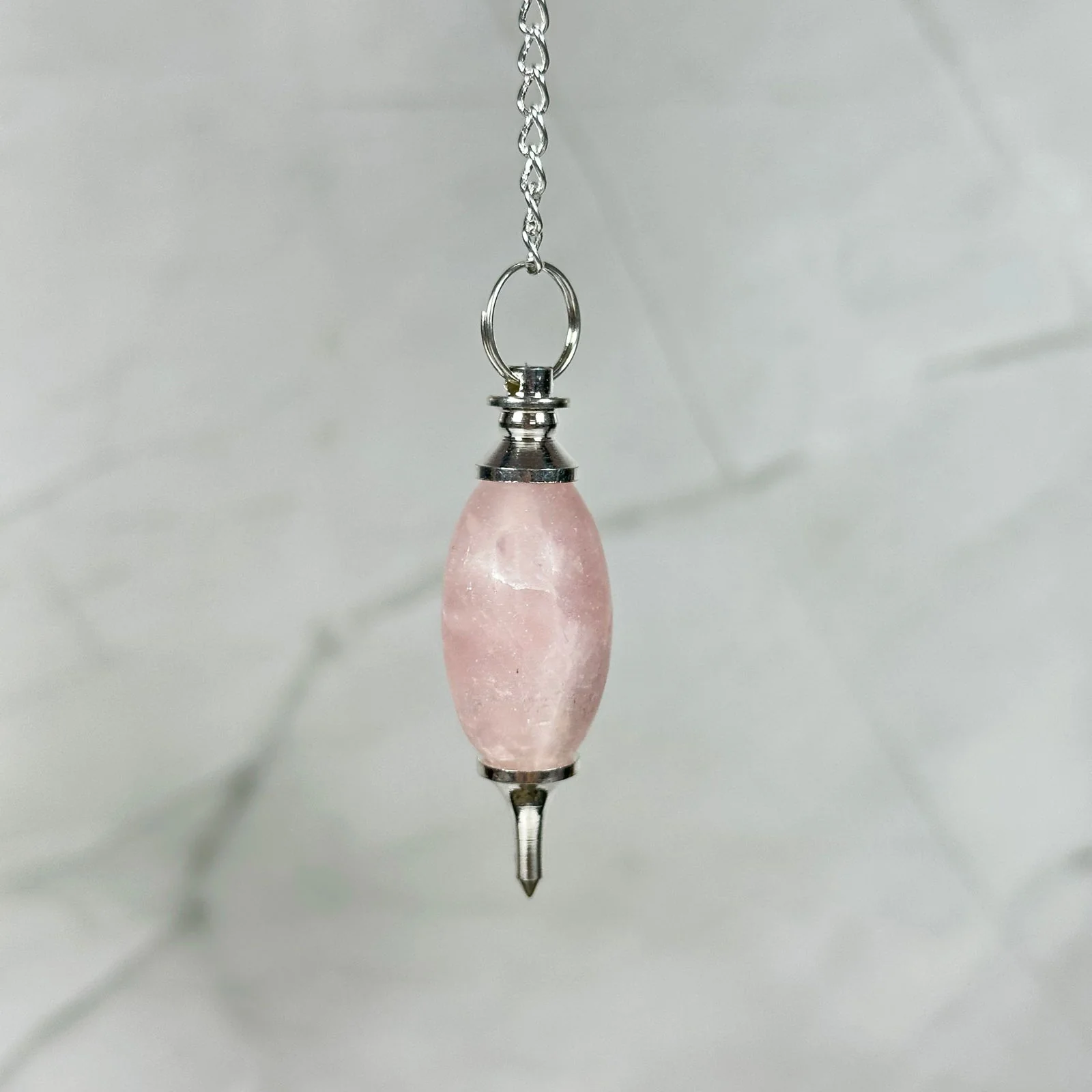 Pendule Shiva Lingam en Quartz Rose - Image 2